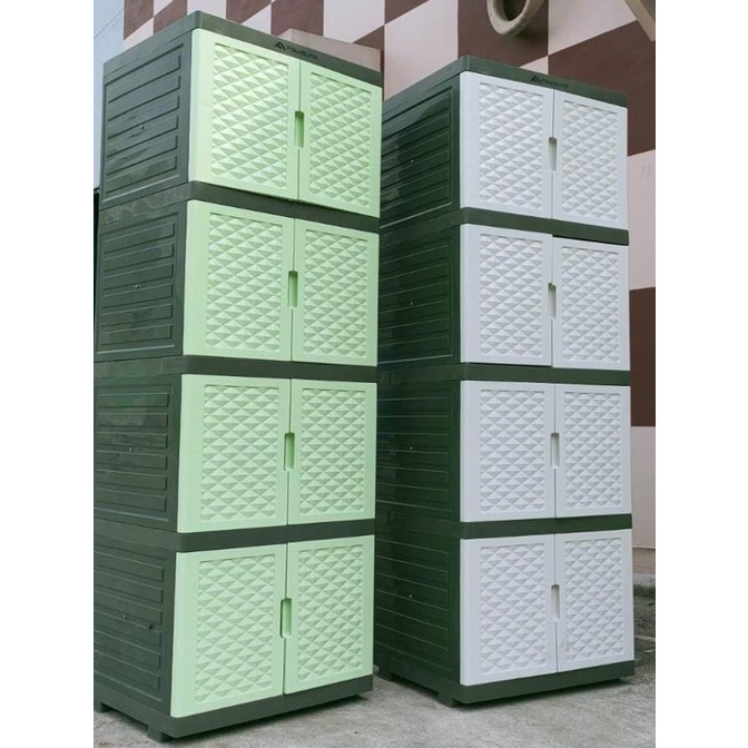 Lemari Plastik Baju Pakaian 4 Susun Fawsline / Rak Serbaguna Tabita