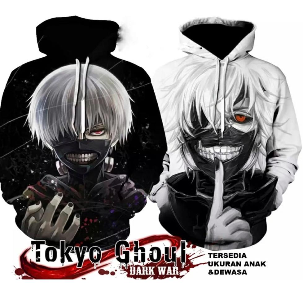 STOK TERBATAS Sweater hoodie anak cowok kaneki / Sweater Hoodie Anime Jepang Anak Usia 6-11 Tahun Da