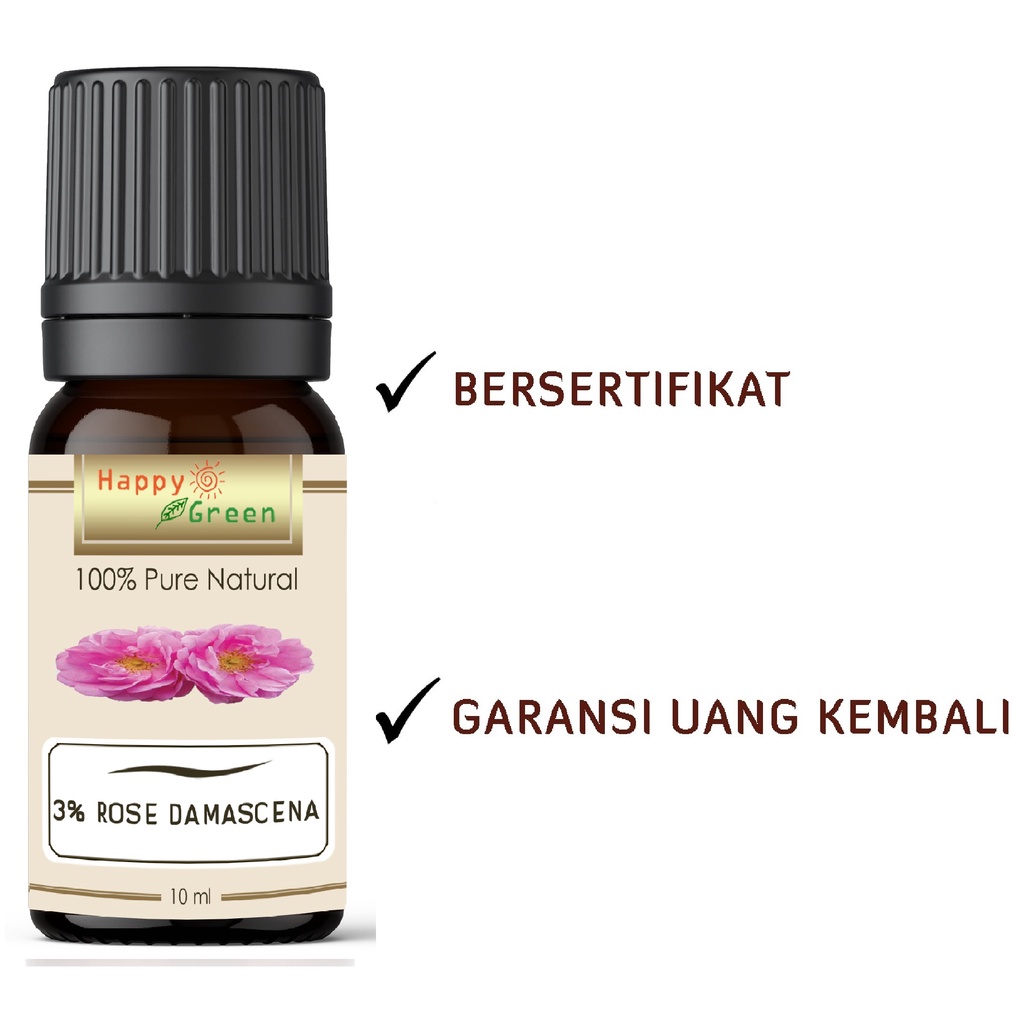 Happy Green 3% Rose Damascena Absolute Oil - Minyak bunga Mawar Natural