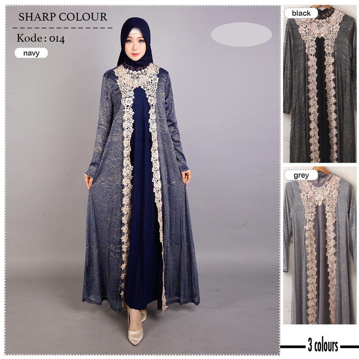 Model Baju Gamis Renda Brokat Import Cantik Terbaru Grosir -014