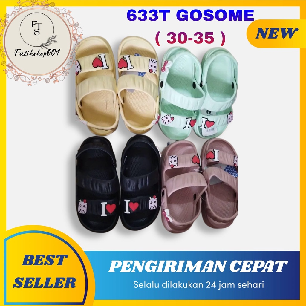 Sandal gunung korean style anak cewek 633T ( 30-35 ) Gosome sandal selop anak karakter Terlaris