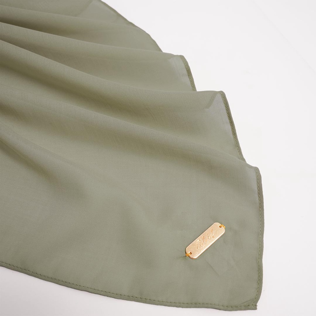 ALIF HIJAB POLOS SEGI EMPAT PARIS PREMIUM KOREA - VETIVER ( SPL-D1-019 )