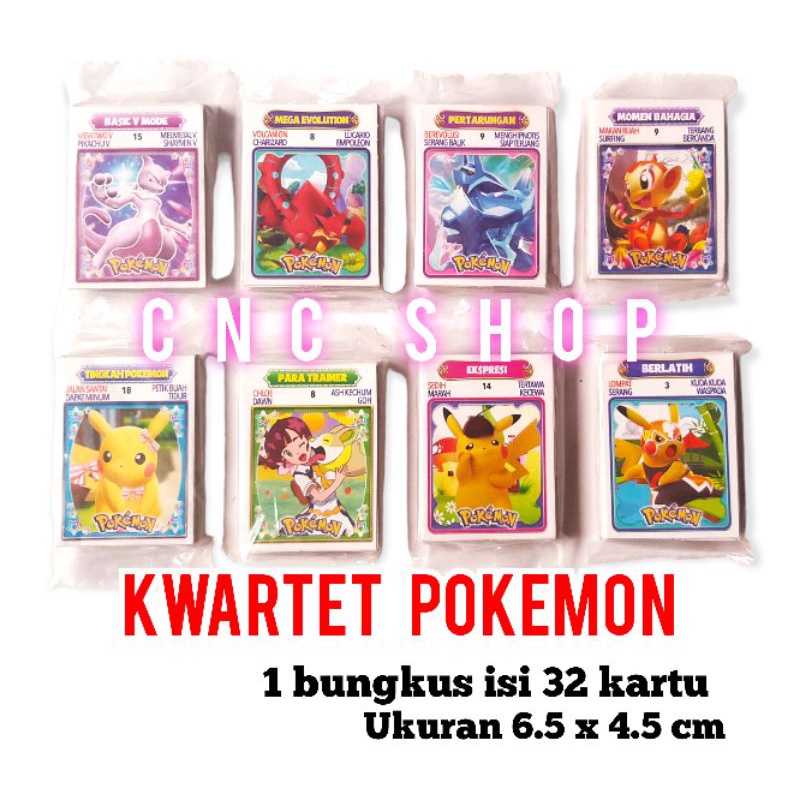 Kwartet Pokemon Mainan Kartu Kwartet Anak Jadul Murah