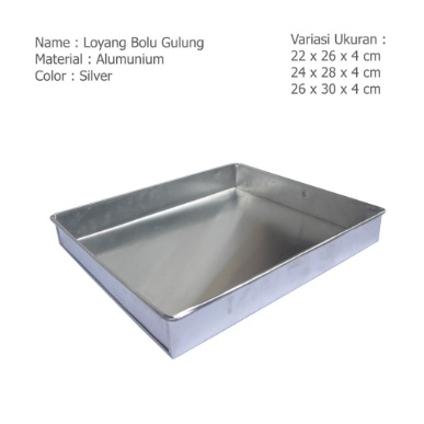 Loyang Bolu Gulung/Lapis Malang 26x26x4 cm