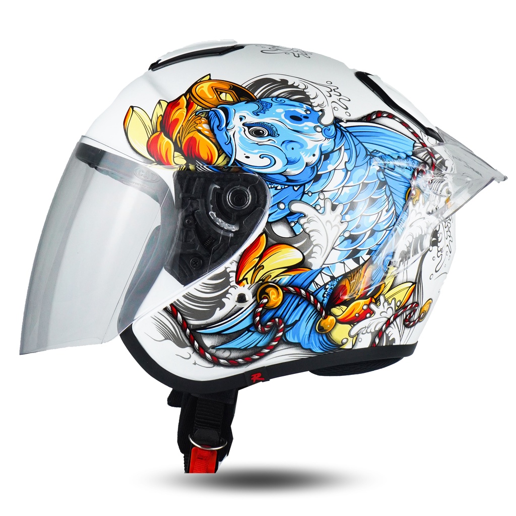 Helm Rsix Motif Helm Motor pria Wanita Terbaru SNI warna hitam