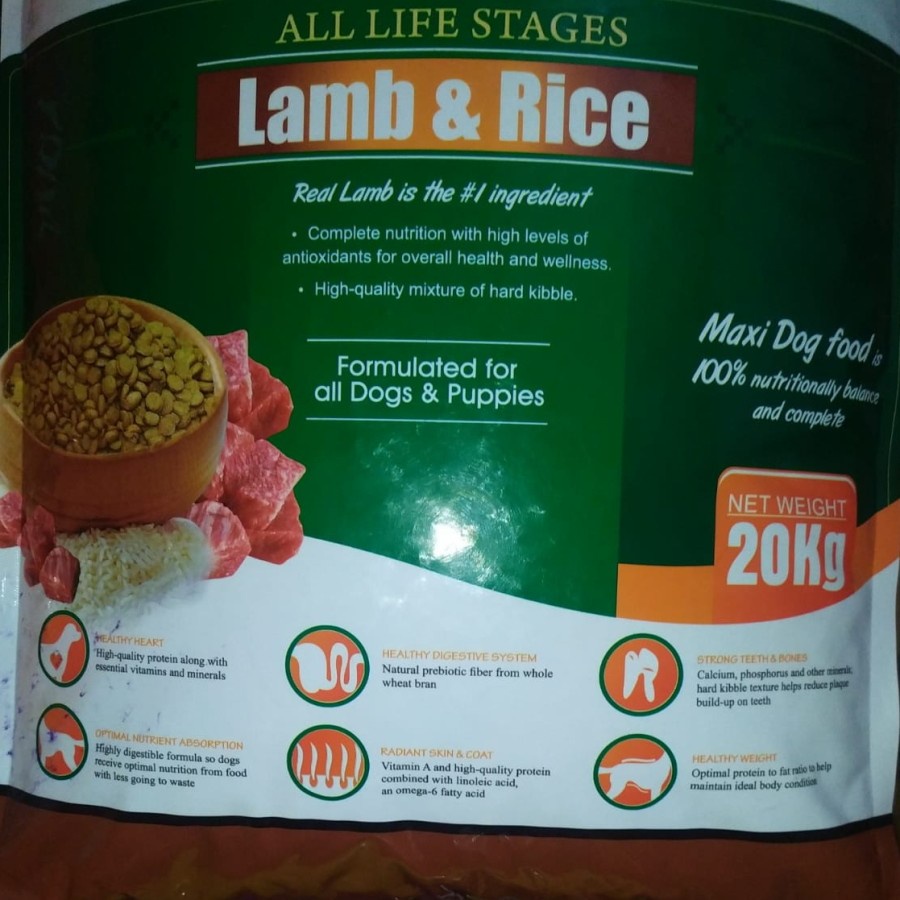 Maxi Dog All Life Stages Lamb &amp; Rice 20kg - Makanan Anjing Maxi Lamb