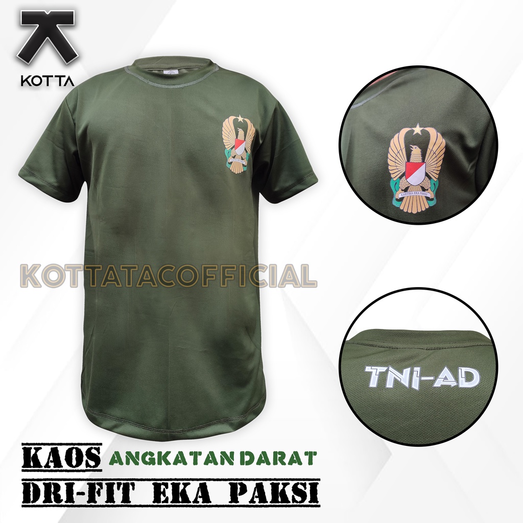 KAOS DRYFIT EKA PAKSI - KAOS DRIFIT TNI AD - KAOS DRYFIT TNI HIJAU