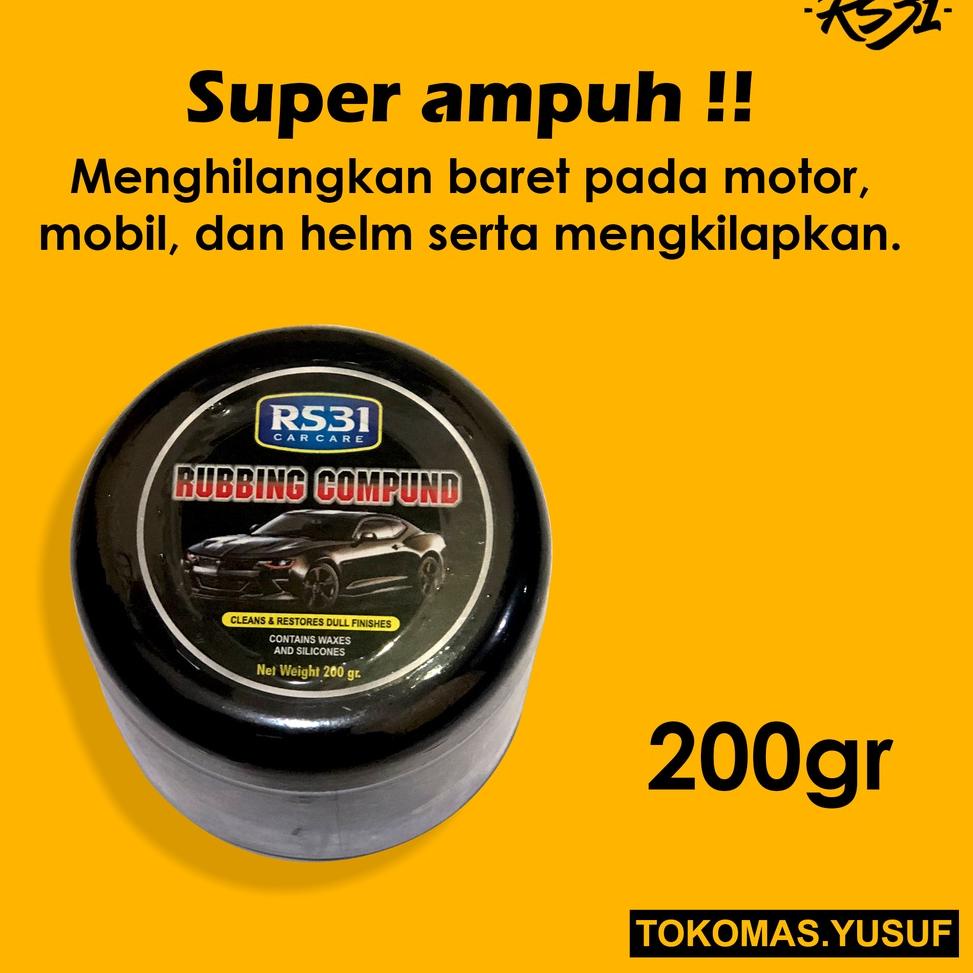 Kompon penghilang baret body mobil, aspa,  bodi motor, helm kaca goresan | Rubbing Compound RS31| • 