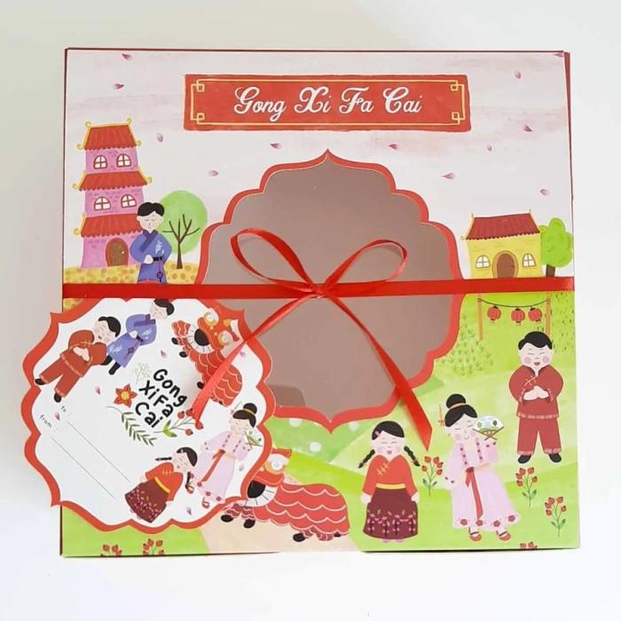 kardus bolu dus kue brownies box cake tart imlek sincia cny 22x22x10cm