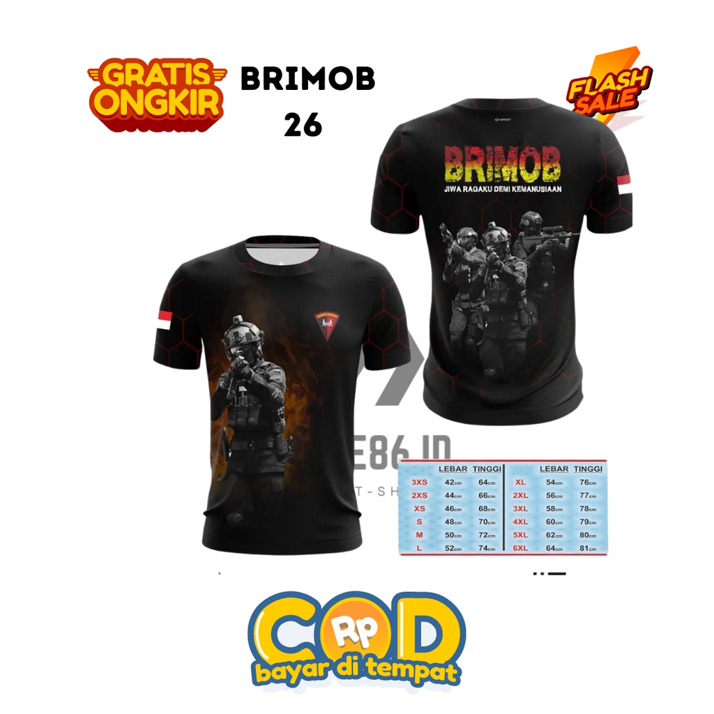 JERSEY BRIMOB FULLPRINT SUBLIME / KAOS BRIMOB DRIFIT / JERSEY BRIMOB / FULL PRINTING