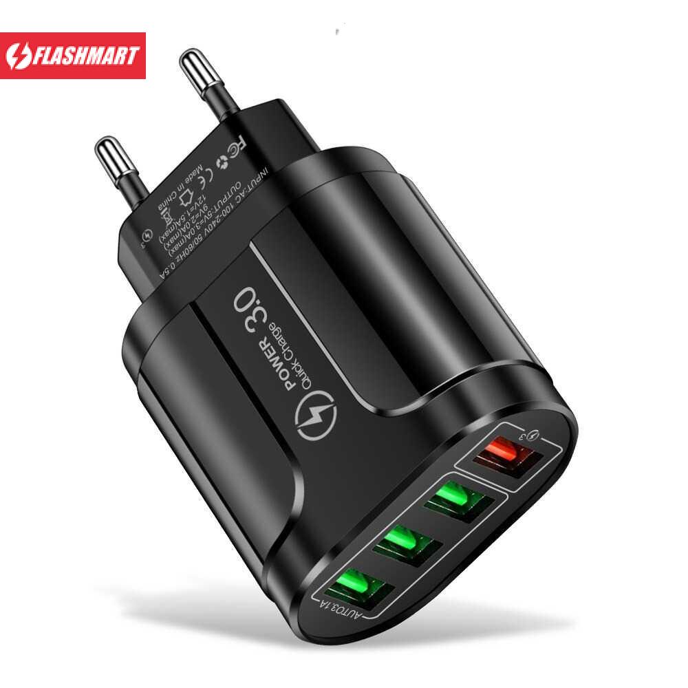 Flashmart Charger USB Fast Charger 4 Port QC 3.0 48W - BK-385