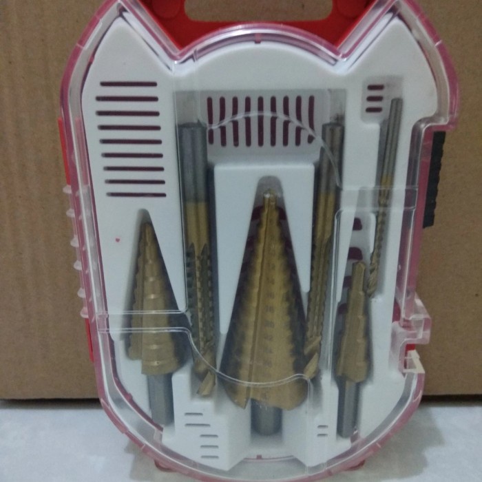 Terlaris Bor Mata Bor Pagoda + Mata Bor Gergaji Titanium Gold Set 6 Set