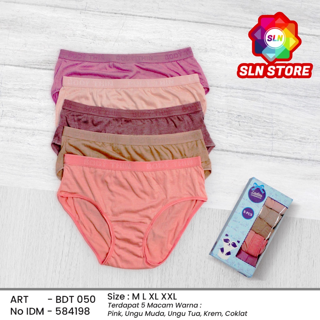 ( 5 Pcs ) CELANA DALAM WANITA PREMIUM BODY THIN CD KATUN PREMIUM DEWASA BDT 050