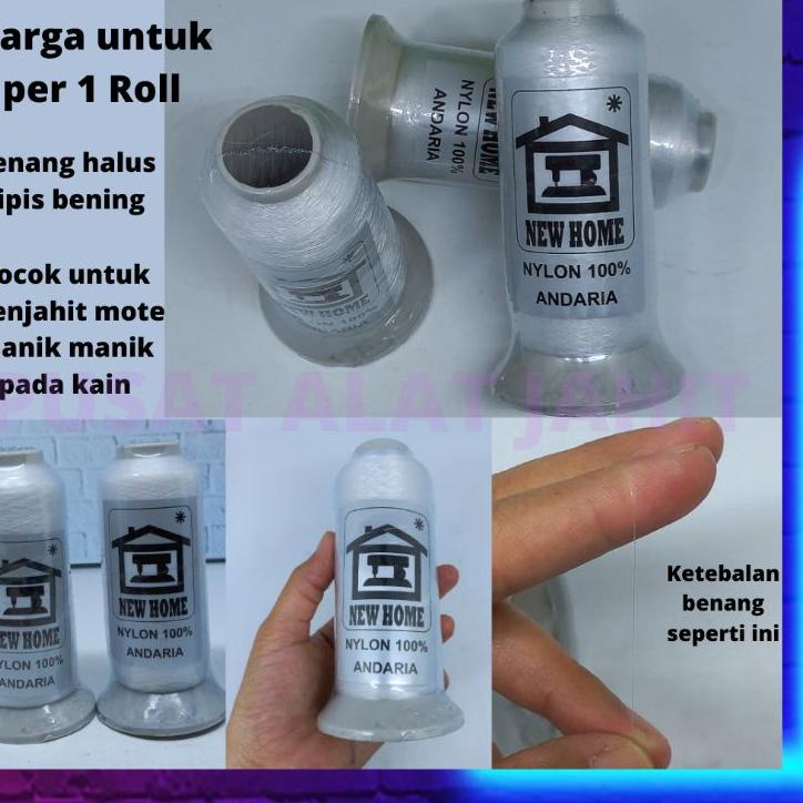 Original NEW HOME BENANG SENAR KENUR NYLON TIPIS TRANPARAN BENING UNTUK JAHIT MENJAHIT PAYET MOTE MU