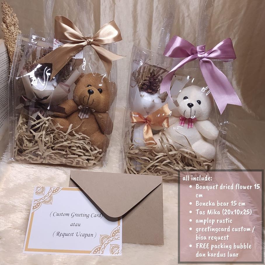 

✨Original✨ [ GIFT BAG BEAR FOR YOU ] HADIAH WISUDA WEDDING BIRTHDAY ULANG TAHUN ANNIVERSARY BOUQUET DRIED FLOWER HAMPERS MIKA TRANSPARANT BONEKA BERUANG ANANDARU GIFT 