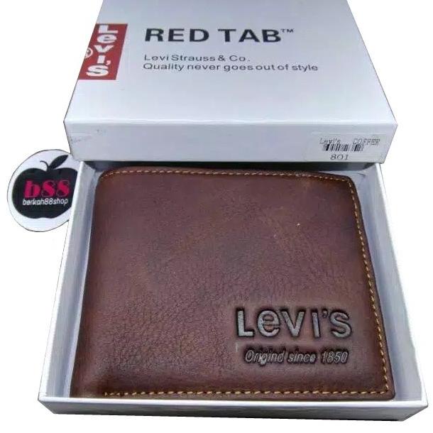 LANGSUNG KIRIM Dompet Kulit Pria Import Levis 801 Polos Lipat Original Genuine Leather DompetPria Do