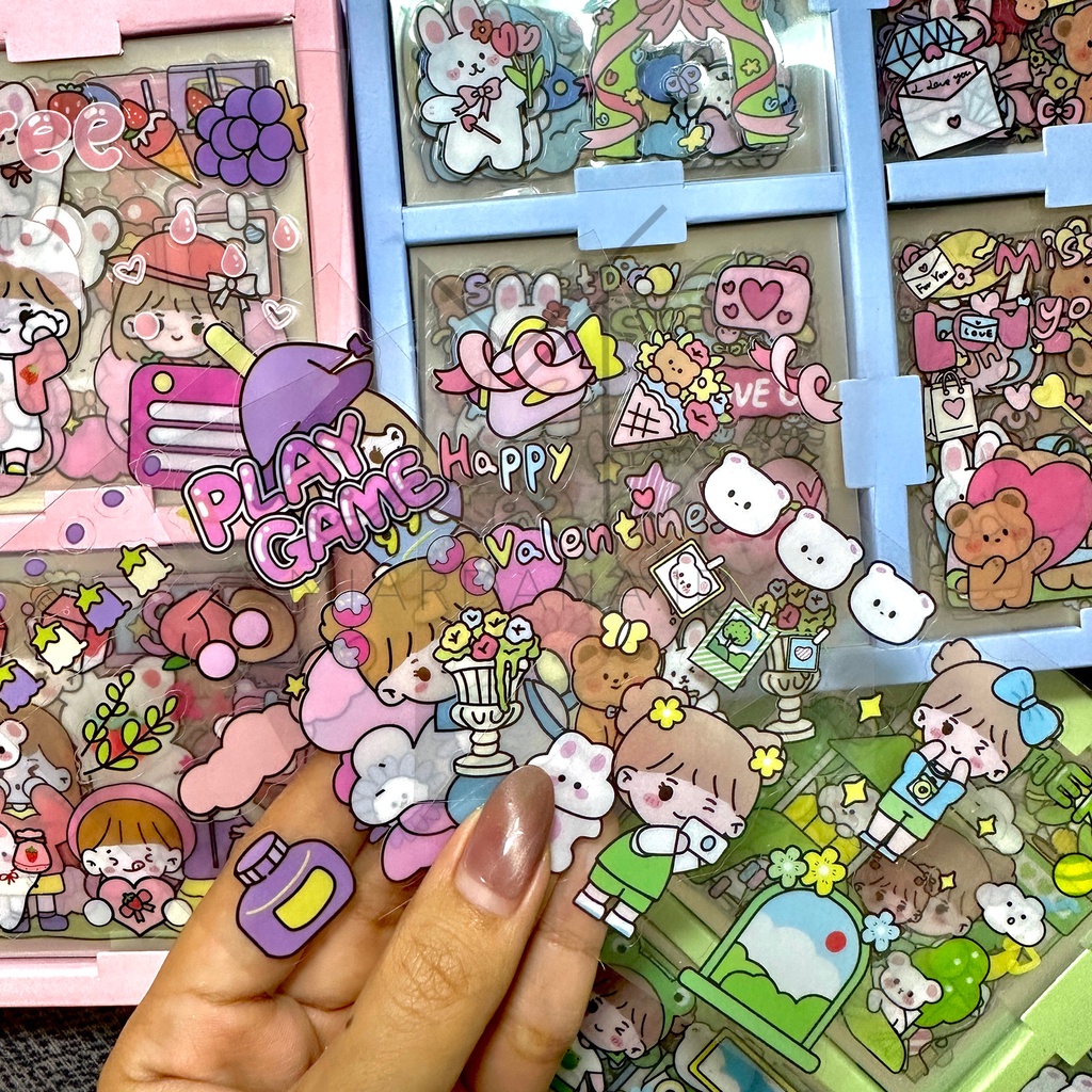 [COD] Sticker Momo Eceran Stiker Nini Ellie Kartun Waterproof Case HP Warna Lucu Dekorasi Scrapbook Handbook