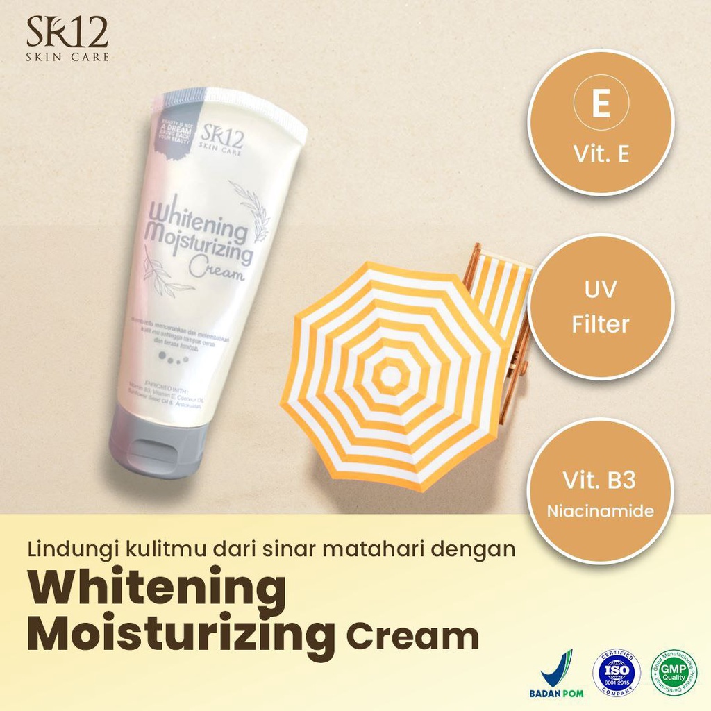 WHITENING MOISTURIZING CREAM SR12 / INSTANT WHITENING BODY LOTION &amp; FACE BPOM / PELEMBAB &amp; PENCERAH KULIT WITH SPF