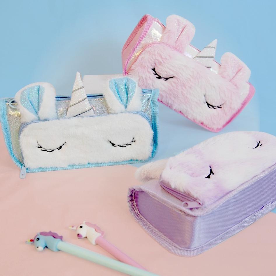 

Unicorn tempat pencil bulu / pencil case unicorn fur 6627