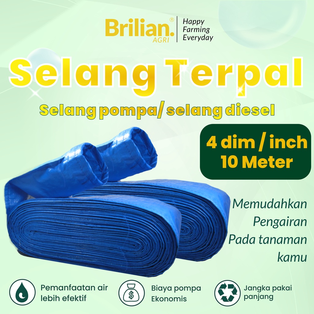 Brilian - Selang Terpal Plastik 4 Dim/ 4 Inch 20 Cm Berbagai Ukuran