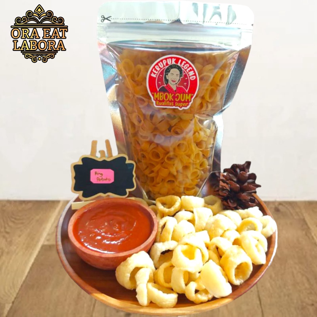 

Kerupuk Mentah Kerupuk Ring Potato Kentang Cincin Krupuk Kering Kualitas Premium - Ora Eat Labora