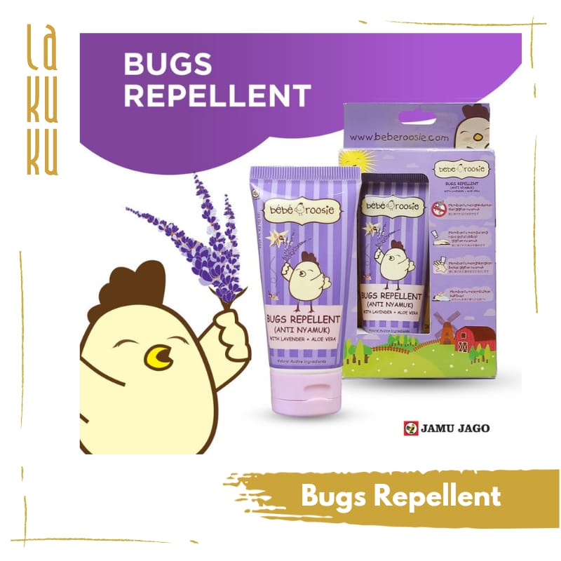 Lakuku - Bugs Repellent Bebe Roosie Cream Anti Nyamuk Aroma Lavender dan Telon Cream