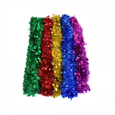 Slinger Tinsel Rumbai 2 Meter Hiasan Pohon Natal Motif Love Aksesoris Dekorasi Rumah Ornamen Natal Slinger Motif