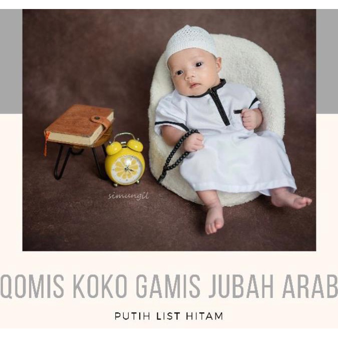 Baju Jubah Gamis Aqiqah Newborn Bayi Baru Lahir Laki Laki Usia 0-3 Tahun baju lebaran newborn laki G