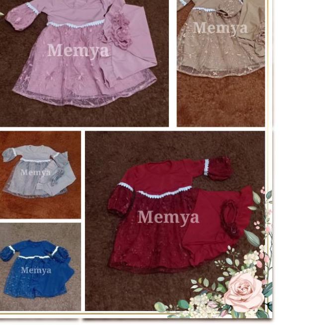 ♀ Baju muslim gamis pesta aqiqah anak bayi perempuan brukat brokat, tulle  tile terbaru termurah ✸
