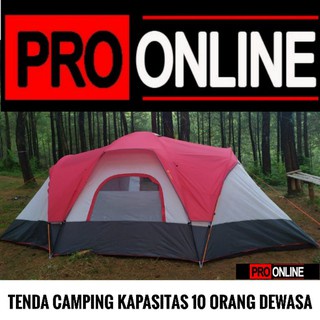 Tenda camping dobel layer alas terpal kapasitas 10 orang dewasa lebih - tenda kemping Outdoor/indor