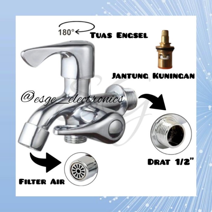 ><><><] KRAN CABANG DUA KRAN MANDI SHOWER KERAN AIR SHOWER MANDI KRAN AIR
