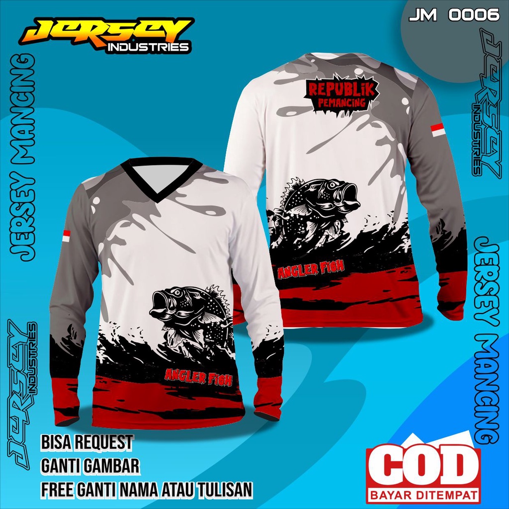 Jersey Mancing Full Printing, Kaos Jersey Mancing Full Printing - Ubah Nama, Tambah Logo
