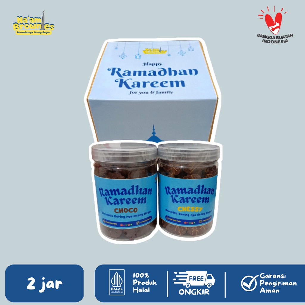 HAMPERS BINGKISAN RAMADHAN BROWNIES KERING ISI 2 TOPLES