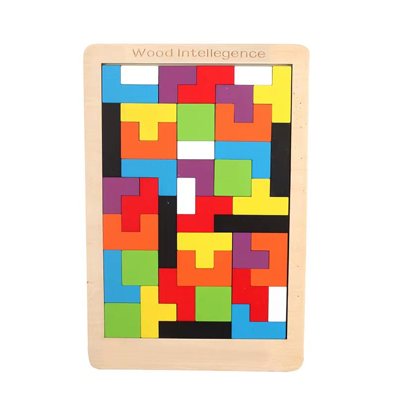 MAINAN PUZZLE TANGRAM TETRIS KAYU / WOODEN PUZZLE TETRIS