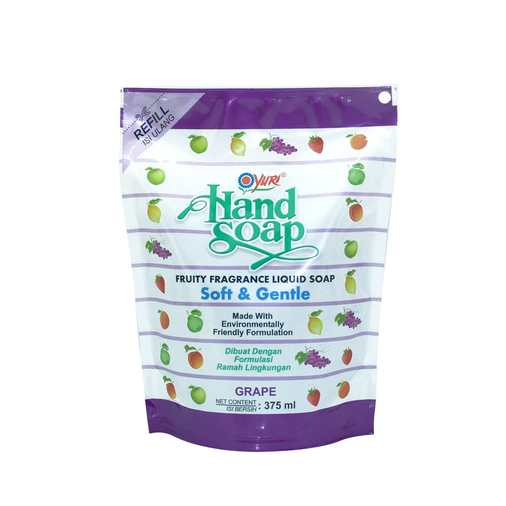 YURI HAND SOAP SOFT &amp; GENTLE 375ML VARIAN GRAPE