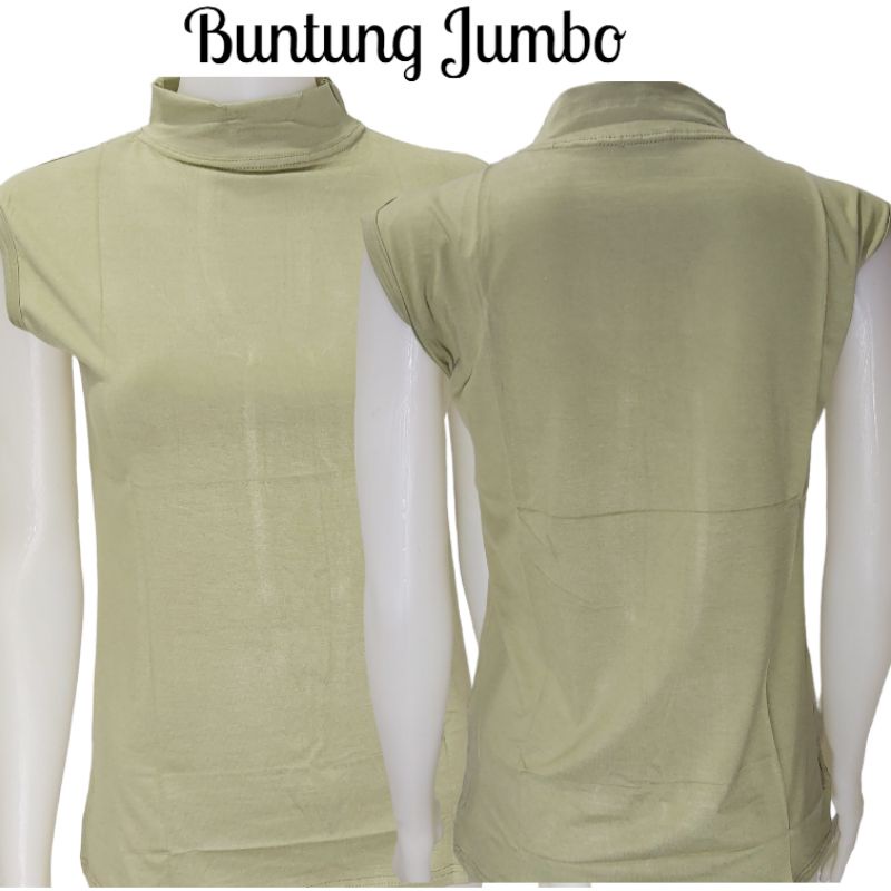 Manset Buntung Kerah Tinggi Jumbo Dalaman Yukensi Kaos Tanpa Lengan Inner Kutung