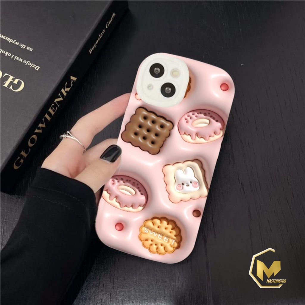 SS146 SOFTCASE MOTIF COOKIES AKSEN 3D FOR IPHONE 6 6+ 7 8 SE 2020 7+ 8+ X XS XR XS MAX 11 12 13 14 PRO MAX MA4081