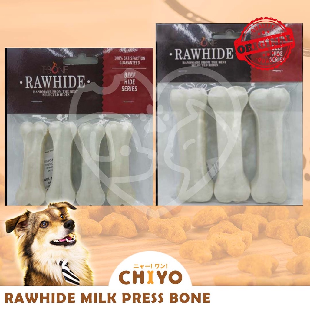 RAWHIDE MILK PRESSBONE - SNACK GIGITAN ANJING