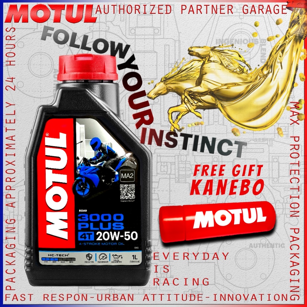 MOTUL 3000 PLUS 4T 800ml &amp; 1000ml 20W50 4T OLI MOTOR IMPORT ORIGINAL
