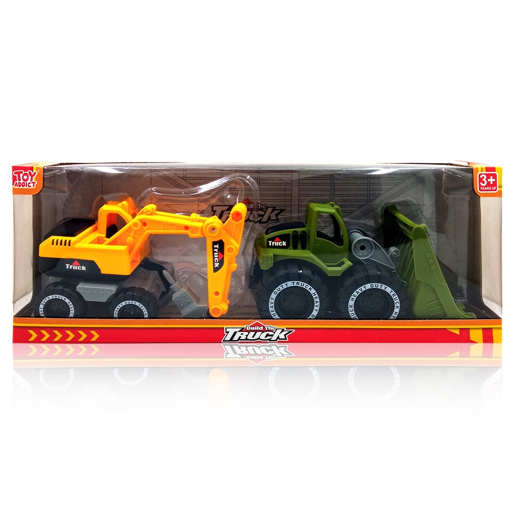 Toy Addict 2-In-1 Build The Truck Mainan Mobil Konstruksi Anak Laki