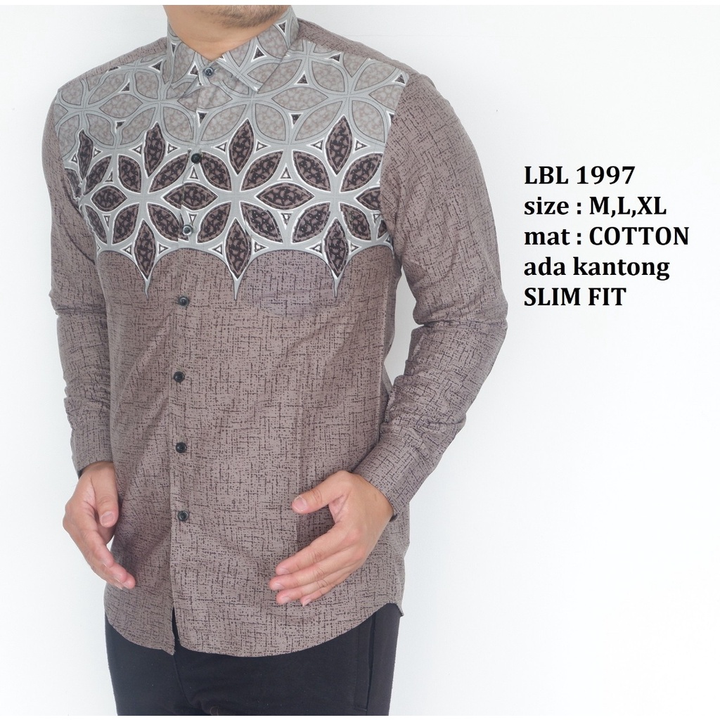 KEMEJA BATIK PRIA SLIM FIT BAJU BATIK PRIA SLIM FIT PREMIUM LBL1997