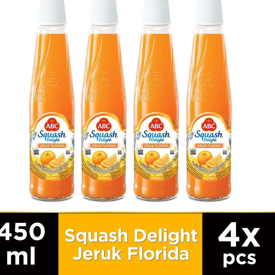 

☟ ABC Sirup Squash Delight Jeruk Florida 450 ml - Multi Pack 4 pcs ☛