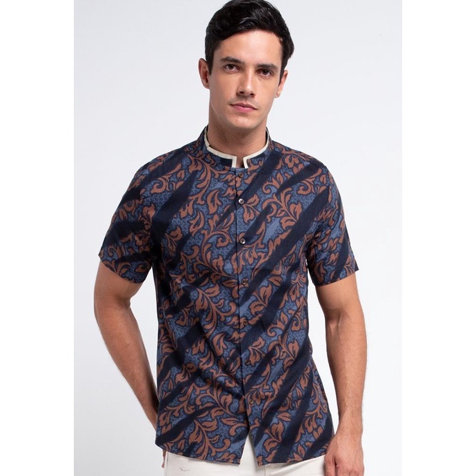 TERBARU MOC Kemeja Lengan Pendek Slim Fit Krocce-Navy /BAJU KOKO PRIA/BAJU KOKO DEWASA/BAJU KOKO ANA