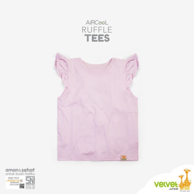 Velvet Junior Tshirt Ruffle - Baju Lengan Pendek Anak Perempuan (VLVT-TR) 3pcs