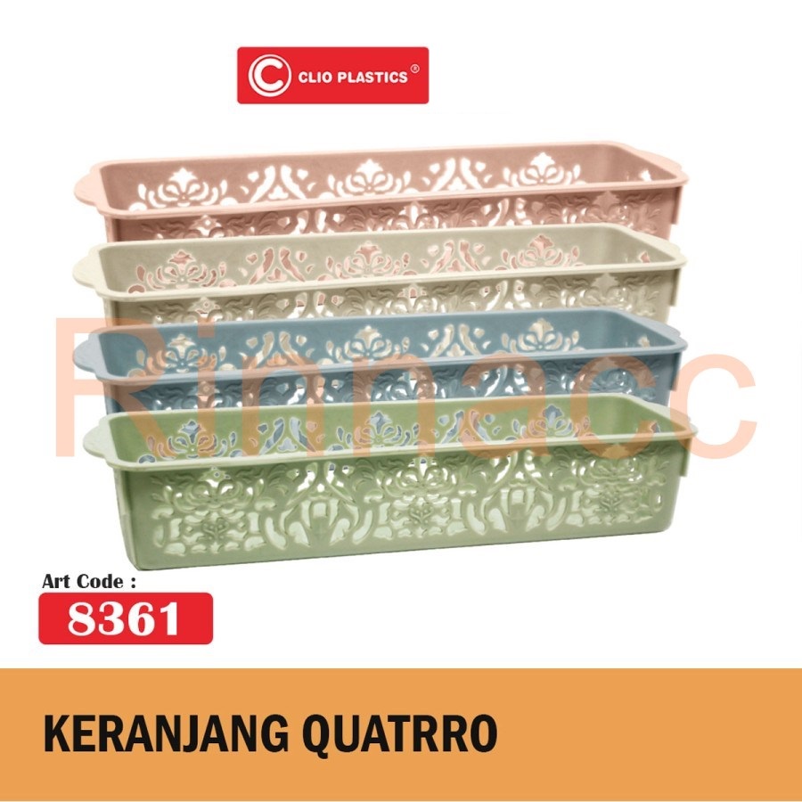 Keranjang Serbaguna - Keranjang Plastik Quattro 8361Clio / Keranjang Serbaguna / Tempat Sendok Garpu / Wadah Serbaguna / Keranjang Panjang