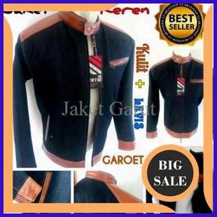 sparepart jaket semi kulit pria varian kain jeans 140ZZ3