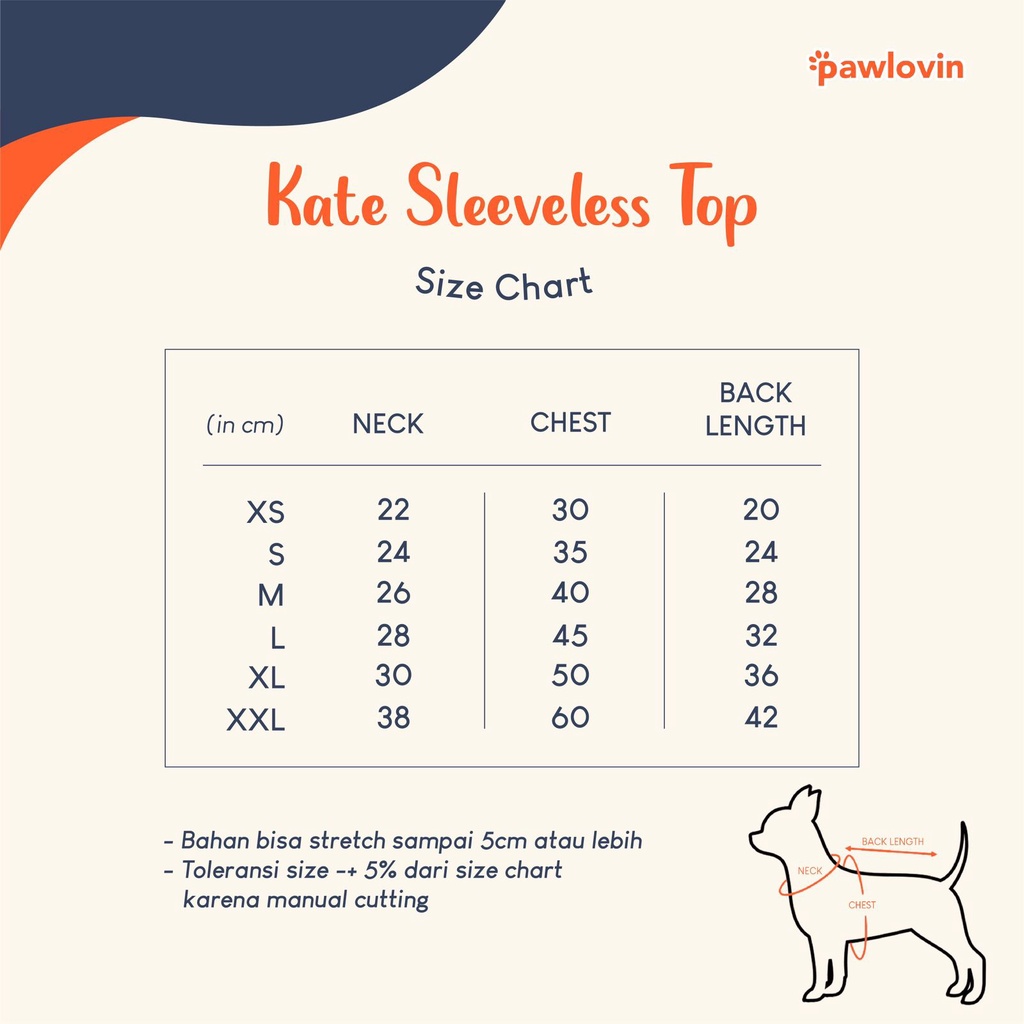 Pawlovin - Baju kucing &amp; Baju Anjing Kate Sleeveless Top