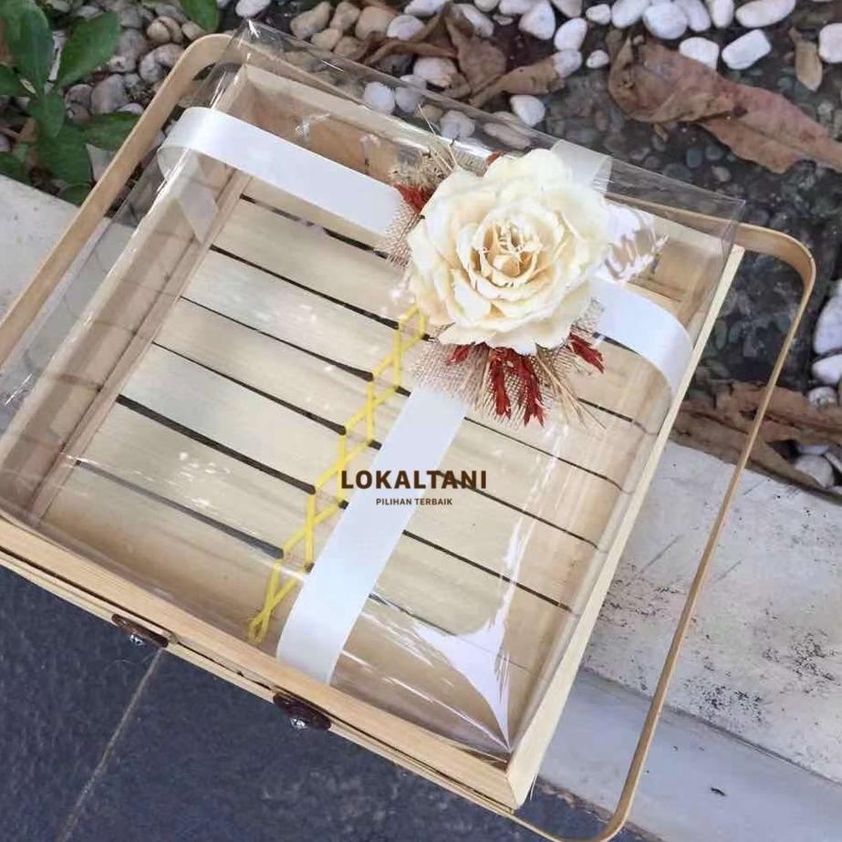 

☚ Keranjang Bambu Kotak/Keranjang Hantaran/Keranjang Kue mika 25cm ❀