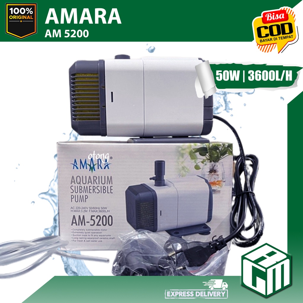 Amara AM5200 AM 5200 Pompa Aquarium Kolam air mancur Hidroponik