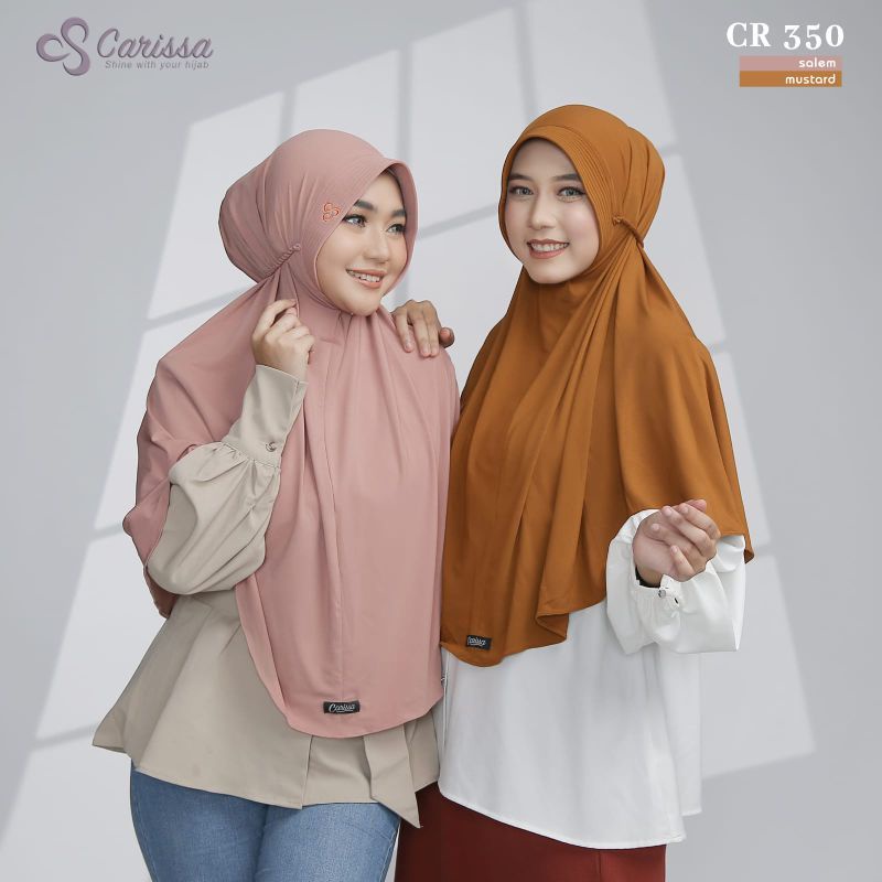 Hijab Instan Carissa Syar'i Cr 350 Bergo polos Tali Belakang Kepang
